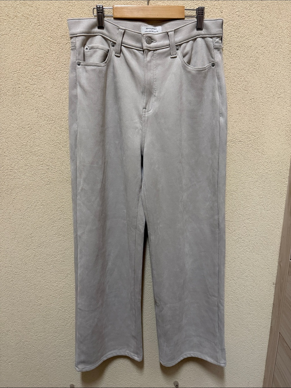 Banana Republic Moleskin Wide-Leg Pants Ultra High Rise Light Gray /Tan #007
